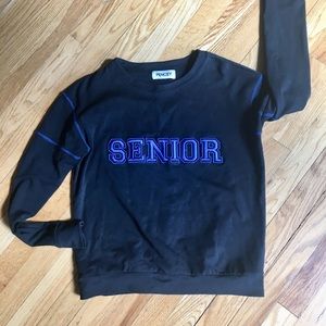 Black SENIOR sweatshirt, oversized
